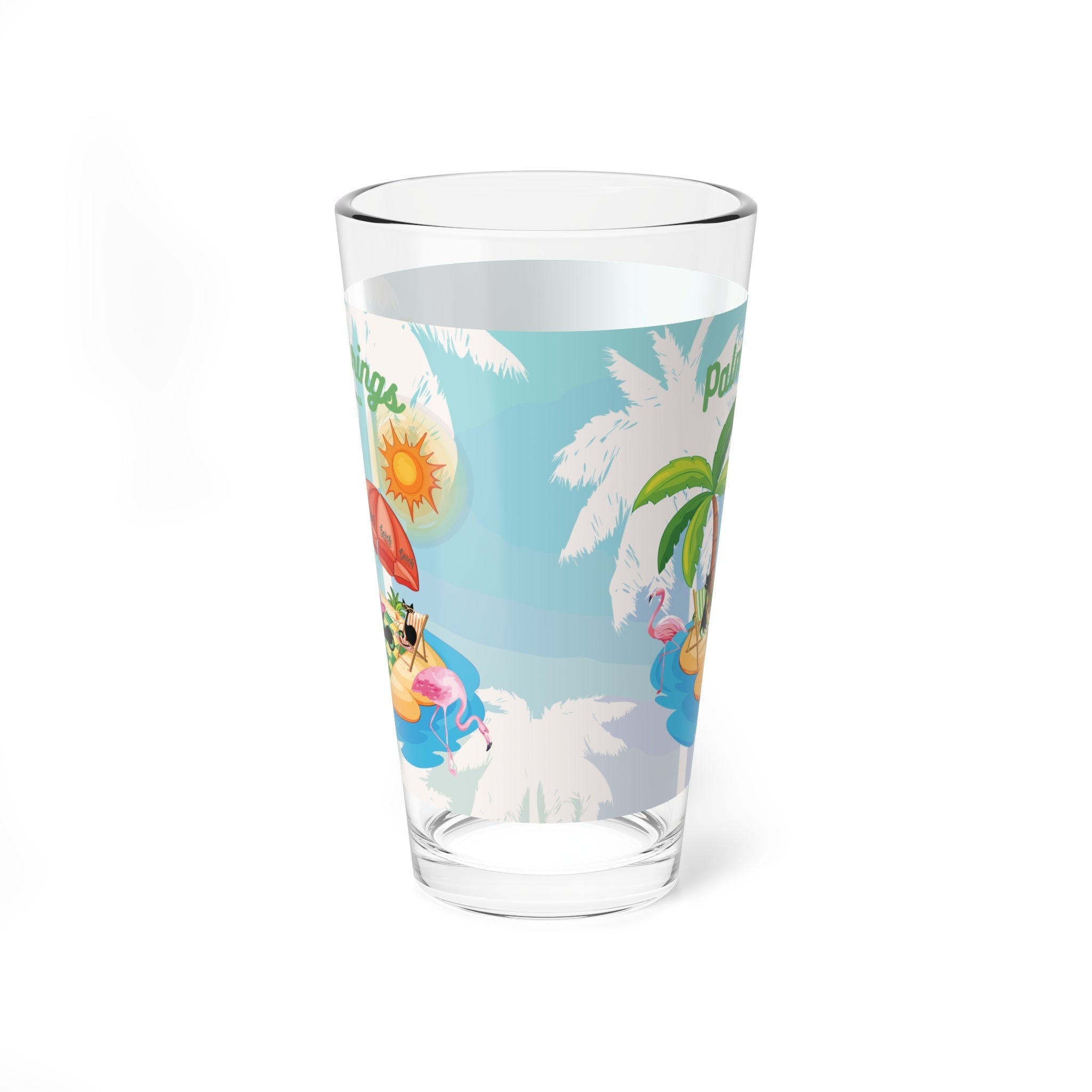 Kate McEnroe New York Palm Springs Mid Century Modern Pint Glass, Retro 50s Tropical Barware, Atomic Cat Summer DrinkwarePint Glasses26424211678449625013