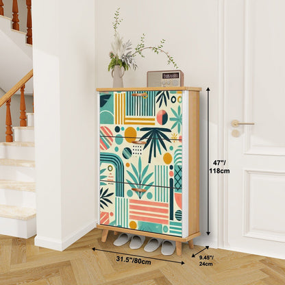 Kate McEnroe New York Palm Springs Mid Century Modern Shoe Cabinet, Retro Tropical FurnitureShoe StorageixCqbqr6ba