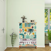 Kate McEnroe New York Palm Springs Mid Century Modern Shoe Cabinet, Retro Tropical FurnitureShoe StorageixCqbqr6ba