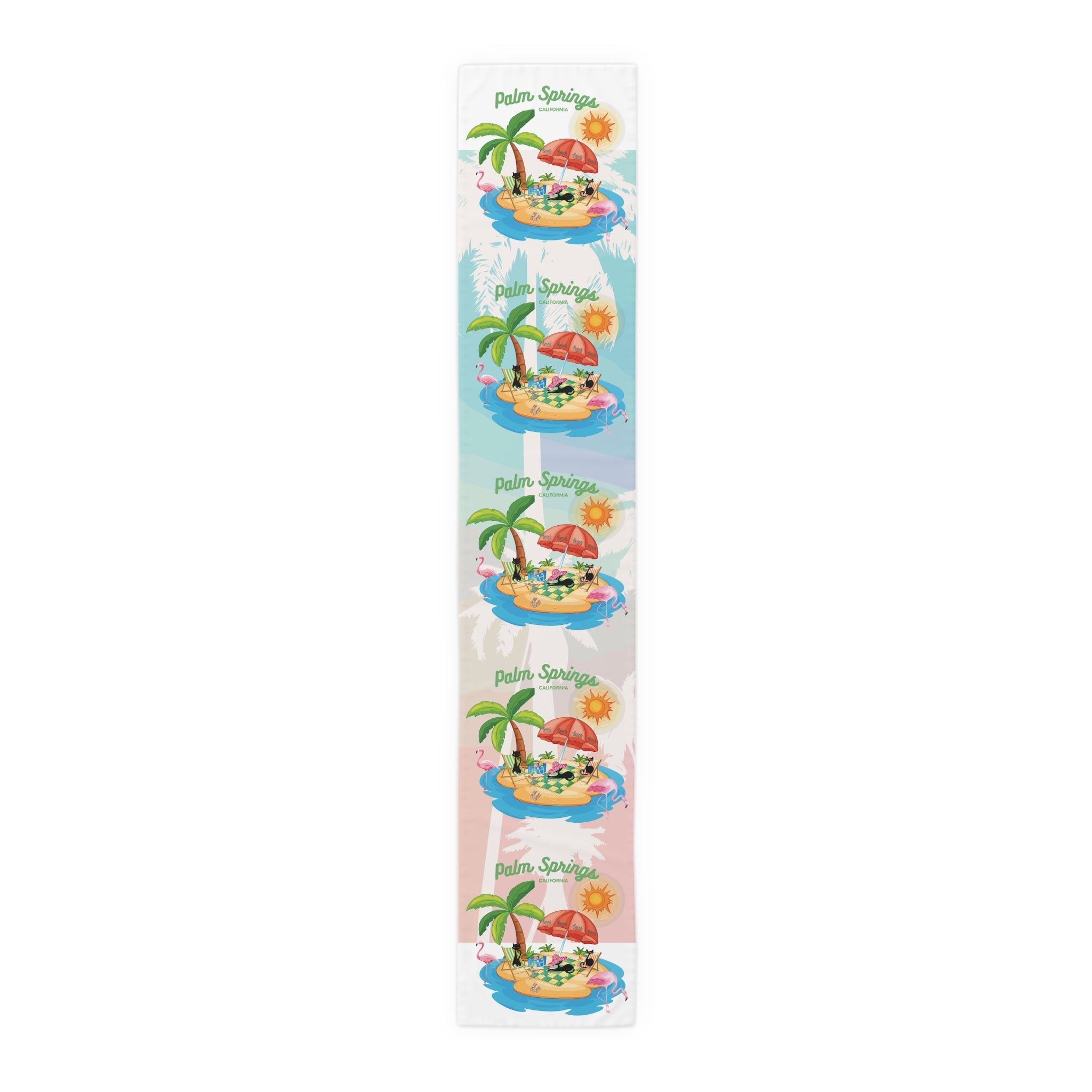 Kate McEnroe New York Palm Springs Mid Century Table Runner, Retro Tropical Beach Dining Accent, 50s Flamingo MCM DecorTable Runners18571732773356209916