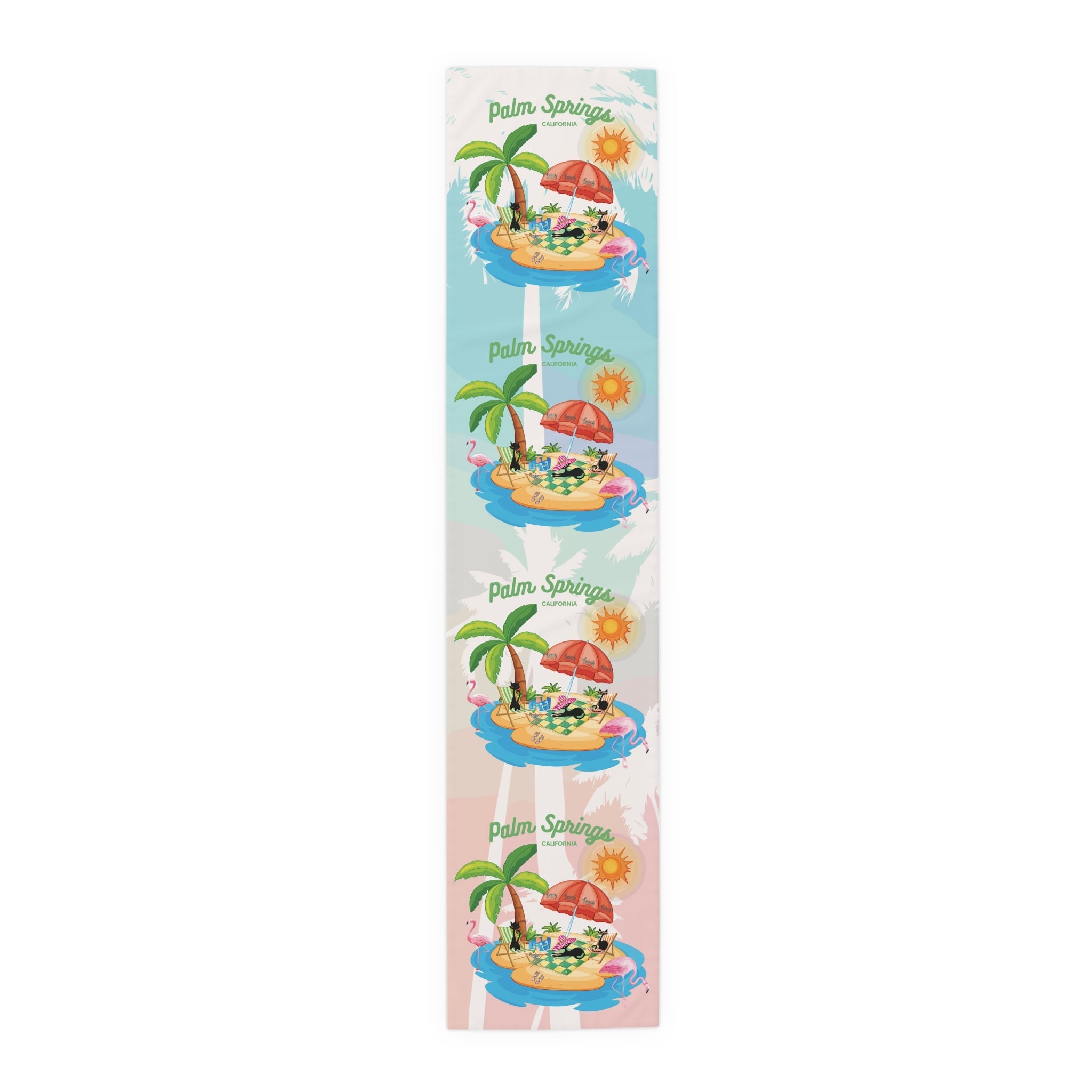 Kate McEnroe New York Palm Springs Mid Century Table Runner, Retro Tropical Beach Dining Accent, 50s Flamingo MCM DecorTable Runners18571732773356209916