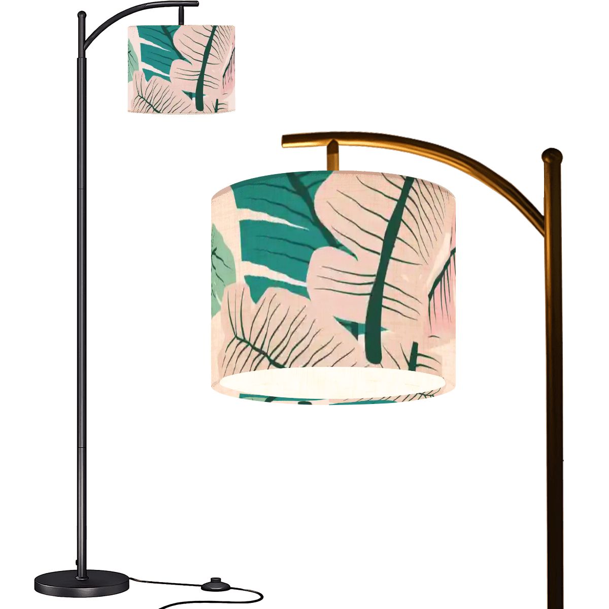 Kate McEnroe New York Palm Springs Tropical Floral Arc Floor Lamp, Mid Century Modern Lighting AccentArc Floor LampsIqfFvHDTW2