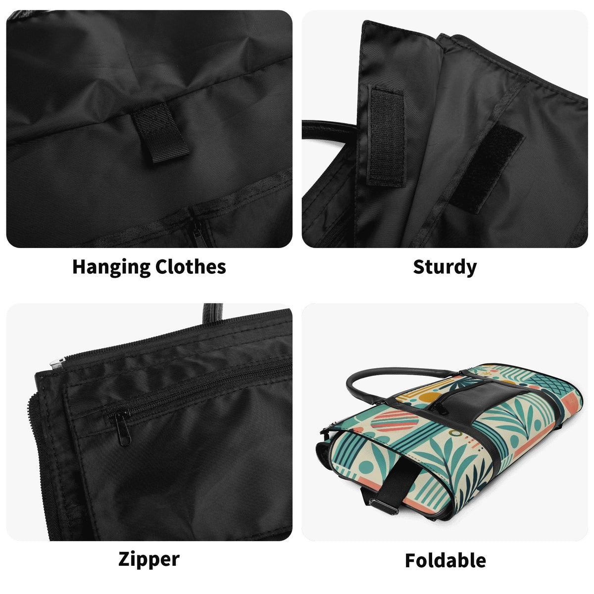 Kate McEnroe New York Palm Springs Tropical Mid Century Modern Duffel Bag, Foldable Retro Travel Weekender, Mod Carry - OnDuffel BagsNVO229MY - 1