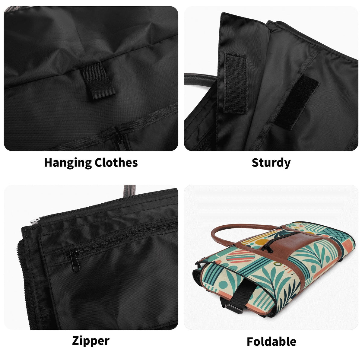 Kate McEnroe New York Palm Springs Tropical Mid Century Modern Duffel Bag, Foldable Retro Travel Weekender, Mod Carry - OnDuffel BagsNVO229MY - 1