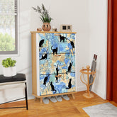 Kate McEnroe New York Parisian Black Cat Shoe Cabinet, Mid Century Modern European Cafe Art StorageShoe StorageF39EitySkS