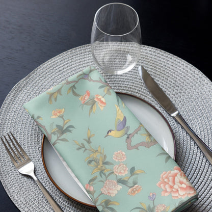 Kate McEnroe New York Pastel Chinoiserie Cloth Napkins, Set of 4, Elegant Floral and Bird Table Linens Napkins 4-piece set / White / 19&quot; × 19&quot; 15541888431166700436