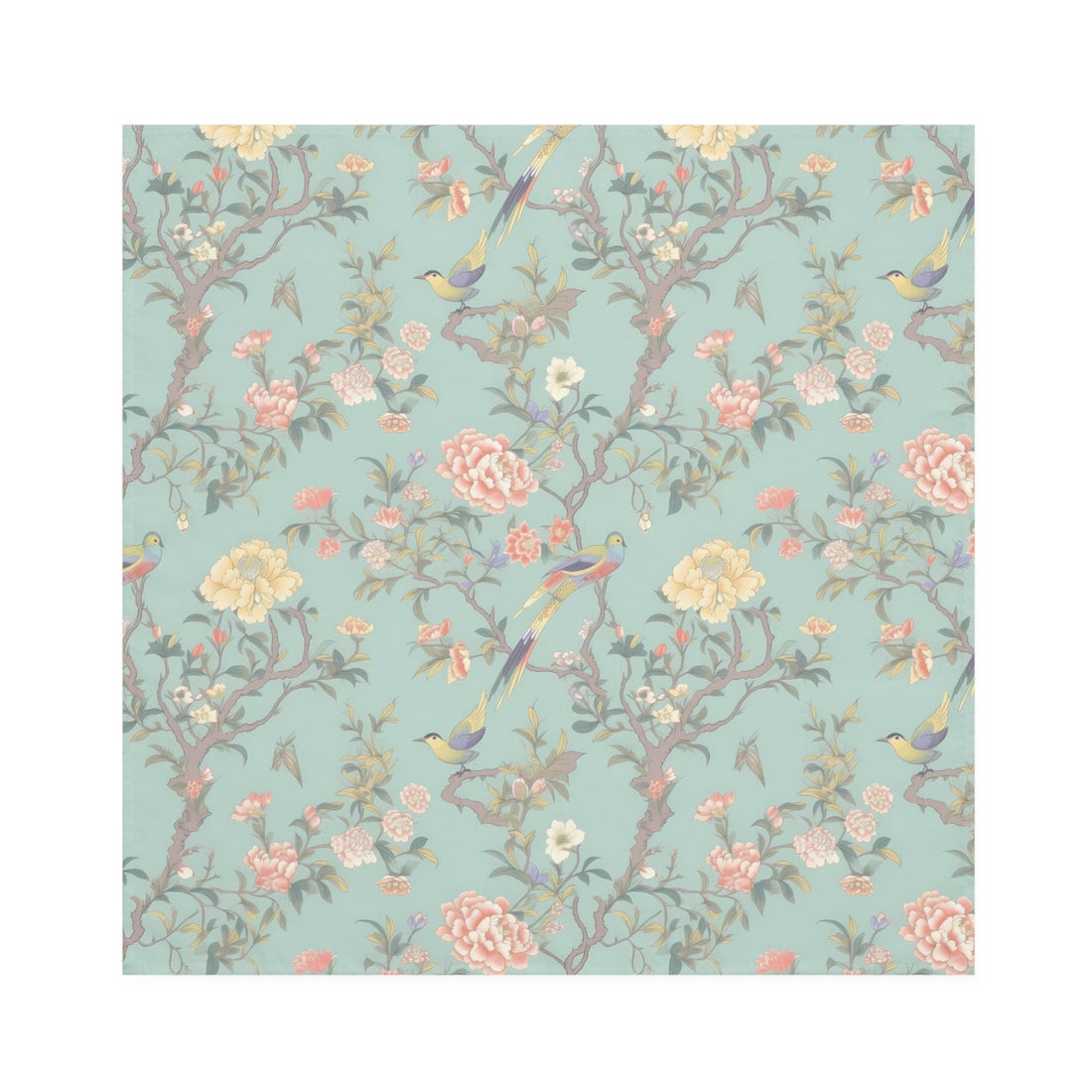 Kate McEnroe New York Pastel Chinoiserie Cloth Napkins, Set of 4, Elegant Floral and Bird Table LinensNapkins15541888431166700436