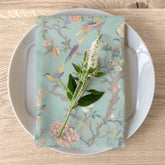 Kate McEnroe New York Pastel Chinoiserie Cloth Napkins, Set of 4, Elegant Floral and Bird Table LinensNapkins15541888431166700436