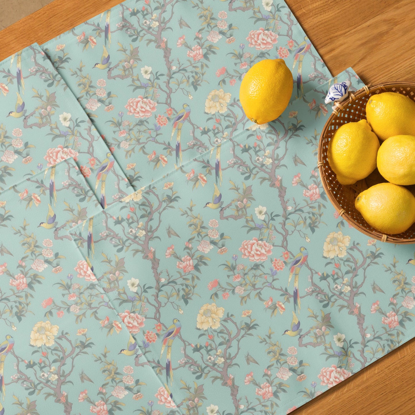 Kate McEnroe New York Pastel Chinoiserie Placemats, Set of 4, Elegant Floral and Bird Table Mats Placemats 9231200_17484