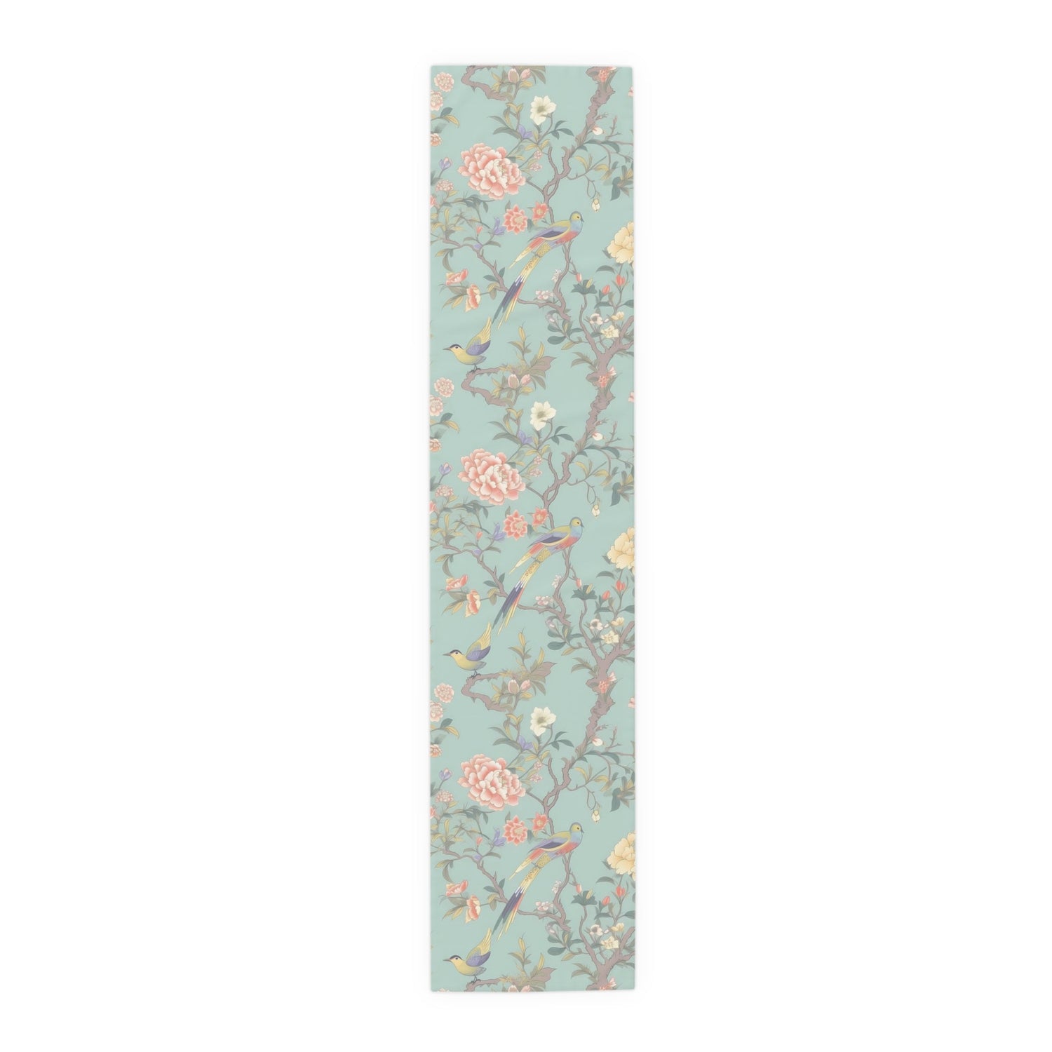 Kate McEnroe New York Pastel Chinoiserie Table Runner, Elegant Floral Bird Table LinensTable Runners33146429674262810975