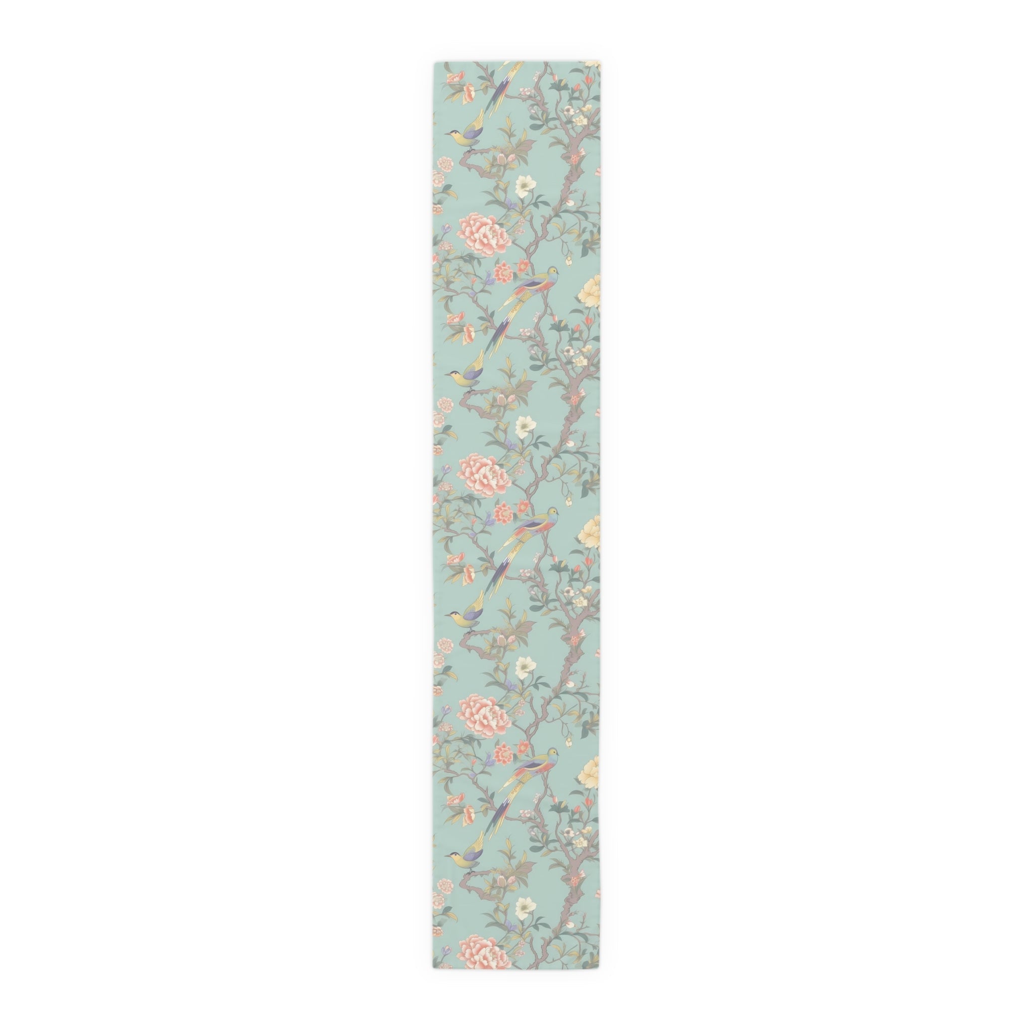 Kate McEnroe New York Pastel Chinoiserie Table Runner, Elegant Floral Bird Table LinensTable Runners33146429674262810975