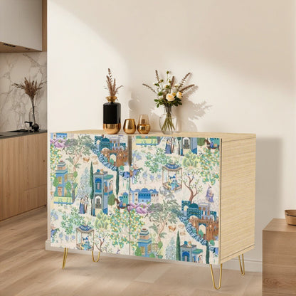 Kate McEnroe New York Persian Miniature Art Storage Cabinet, Ornate Vintage Boho SideboardStorage CabinetsFgRkch1sX2