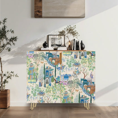 Kate McEnroe New York Persian Miniature Art Storage Cabinet, Ornate Vintage Boho SideboardStorage CabinetsFgRkch1sX2