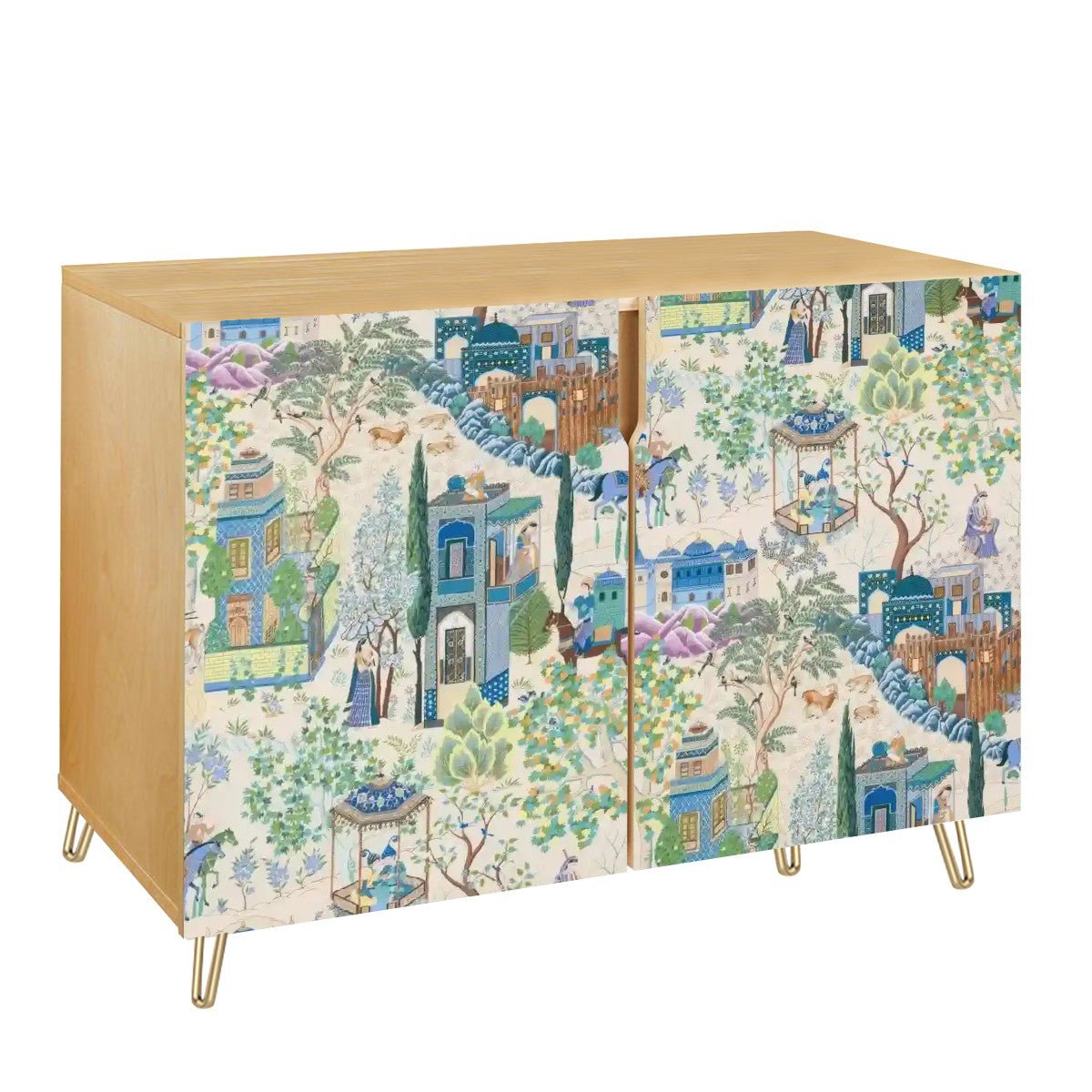 Kate McEnroe New York Persian Miniature Art Storage Cabinet, Ornate Vintage Boho SideboardStorage CabinetsFgRkch1sX2