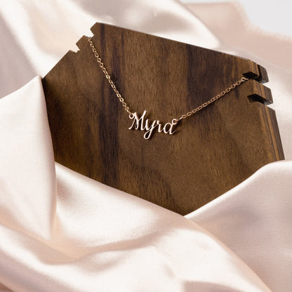 Kate McEnroe New York Personalized 18k Gold Name Necklace Jewelry Rose Gold NCKRSGCHN01-NORICON