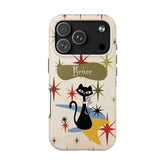 Kate McEnroe New York Personalized Atomic Cat Tough IPhone Cases, Mid Century Modern, Retro Kitschy Starburst, Christmas Gifts, MCM Holiday GiftPhone Cases20992570255604774122
