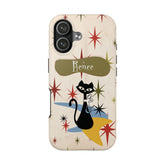 Kate McEnroe New York Personalized Atomic Cat Tough IPhone Cases, Mid Century Modern, Retro Kitschy Starburst, Christmas Gifts, MCM Holiday GiftPhone Cases22601549909525500775