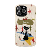 Kate McEnroe New York Personalized Atomic Cat Tough IPhone Cases, Mid Century Modern, Retro Kitschy Starburst, Christmas Gifts, MCM Holiday GiftPhone Cases27805958294856413043