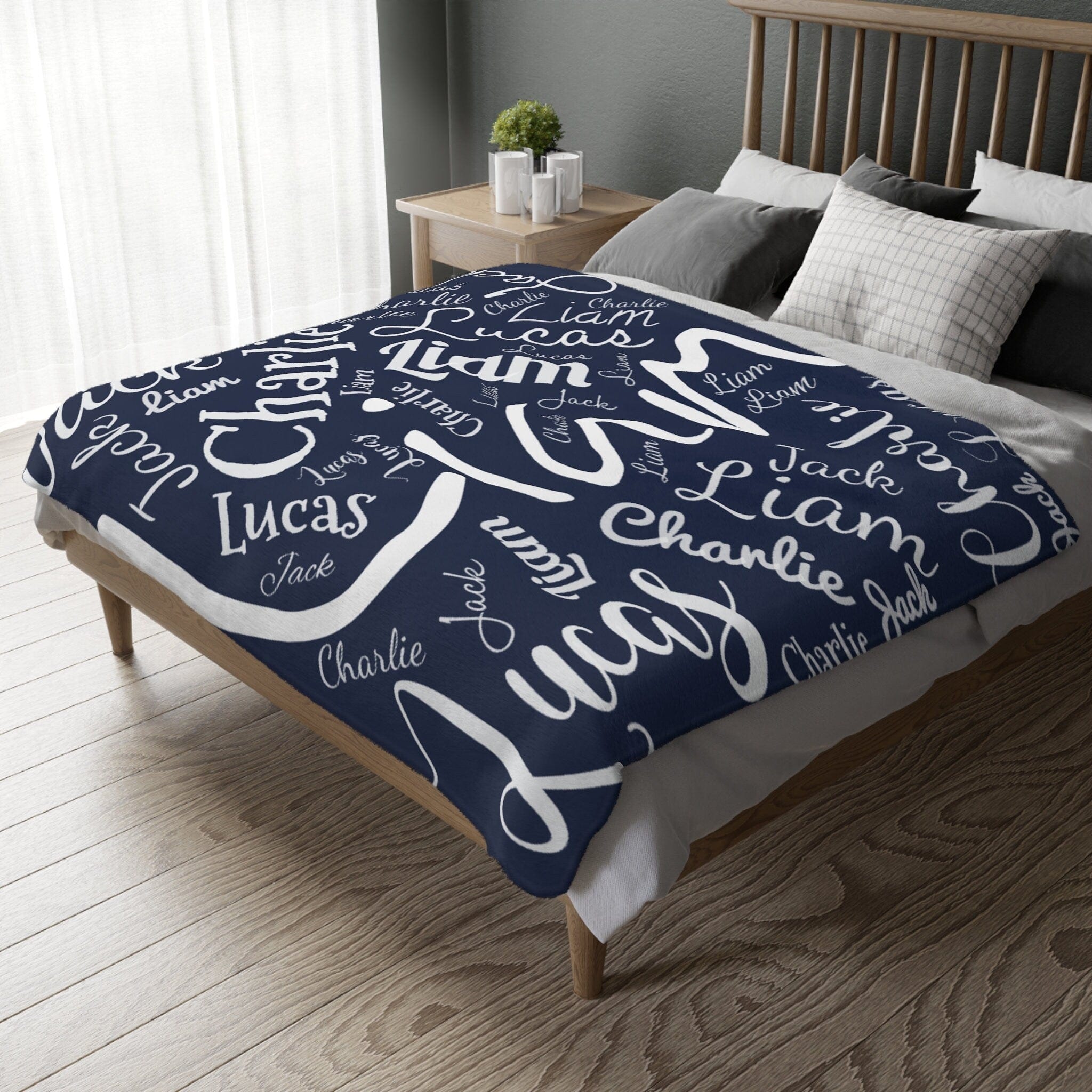 Kate McEnroe New York Personalized Blanket For Kids and Adults, Customizable Velveteen Minky Fabric Throw Blankie, 50 x 60 Name Blanket Gift for Her, Gift for HimBlankets1 Sided Print 40×30
