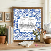 Kate McEnroe New York Personalized Chinoiserie Custom Family Recipe Keepsake Framed Wall ArtFramed Wall Art