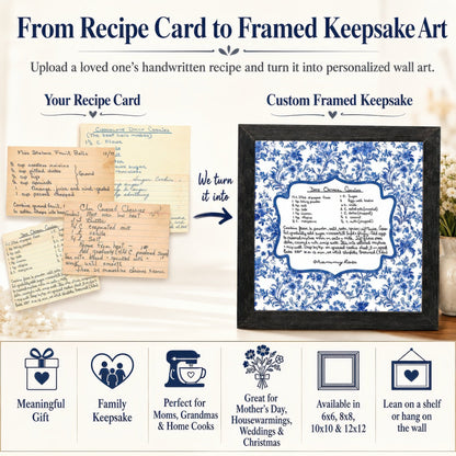 Kate McEnroe New York Personalized Chinoiserie Custom Family Recipe Keepsake Framed Wall ArtFramed Wall Art
