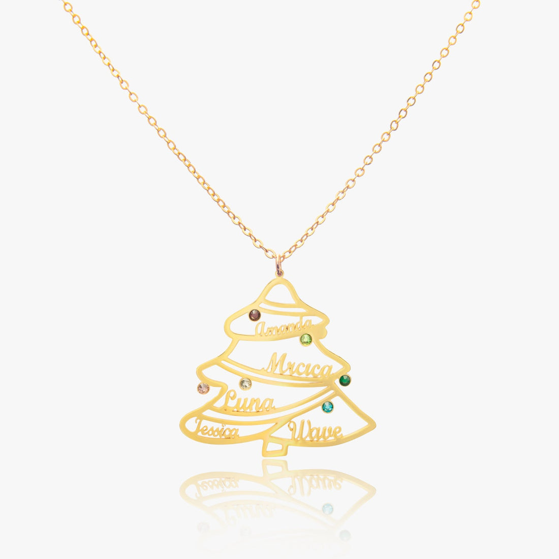 Kate McEnroe New York Personalized Christmas Tree Name Necklace, Family Names Jewelry, Holiday Keepsake GiftNecklacesa098f4ta_001