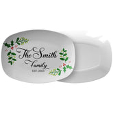 Kate McEnroe New York Personalized Family Name Christmas Holly PlatterServing PlattersPP3 - HOL - FMN - 2