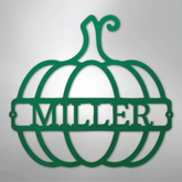 Kate McEnroe New York Personalized Family Name Pumpkin Monogram Steel SignMetal Wall ArtMEM-243-143968-24-Green
