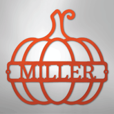 Kate McEnroe New York Personalized Family Name Pumpkin Monogram Steel SignMetal Wall ArtMEM-243-143968-24-Orange