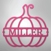 Kate McEnroe New York Personalized Family Name Pumpkin Monogram Steel SignMetal Wall ArtMEM-243-143968-24-Pink