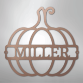 Kate McEnroe New York Personalized Family Name Pumpkin Monogram Steel SignMetal Wall ArtMEM-243-143968-24-Rose