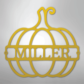 Kate McEnroe New York Personalized Family Name Pumpkin Monogram Steel SignMetal Wall ArtMEM-243-143968-24-Yellow