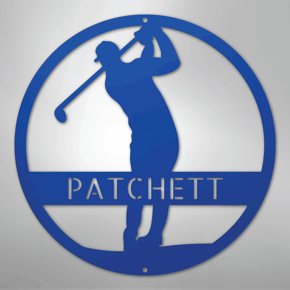 Kate McEnroe New York Personalized Golfer Monogram Steel Sign, Custom Golf Wall Art, Perfect Gift for MenMetal Wall ArtMEM-39-206360-24-Blue