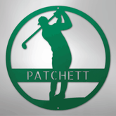 Kate McEnroe New York Personalized Golfer Monogram Steel Sign, Custom Golf Wall Art, Perfect Gift for MenMetal Wall ArtMEM-39-206360-24-Green