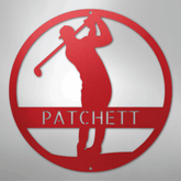 Kate McEnroe New York Personalized Golfer Monogram Steel Sign, Custom Golf Wall Art, Perfect Gift for MenMetal Wall ArtMEM-39-206360-24-Red