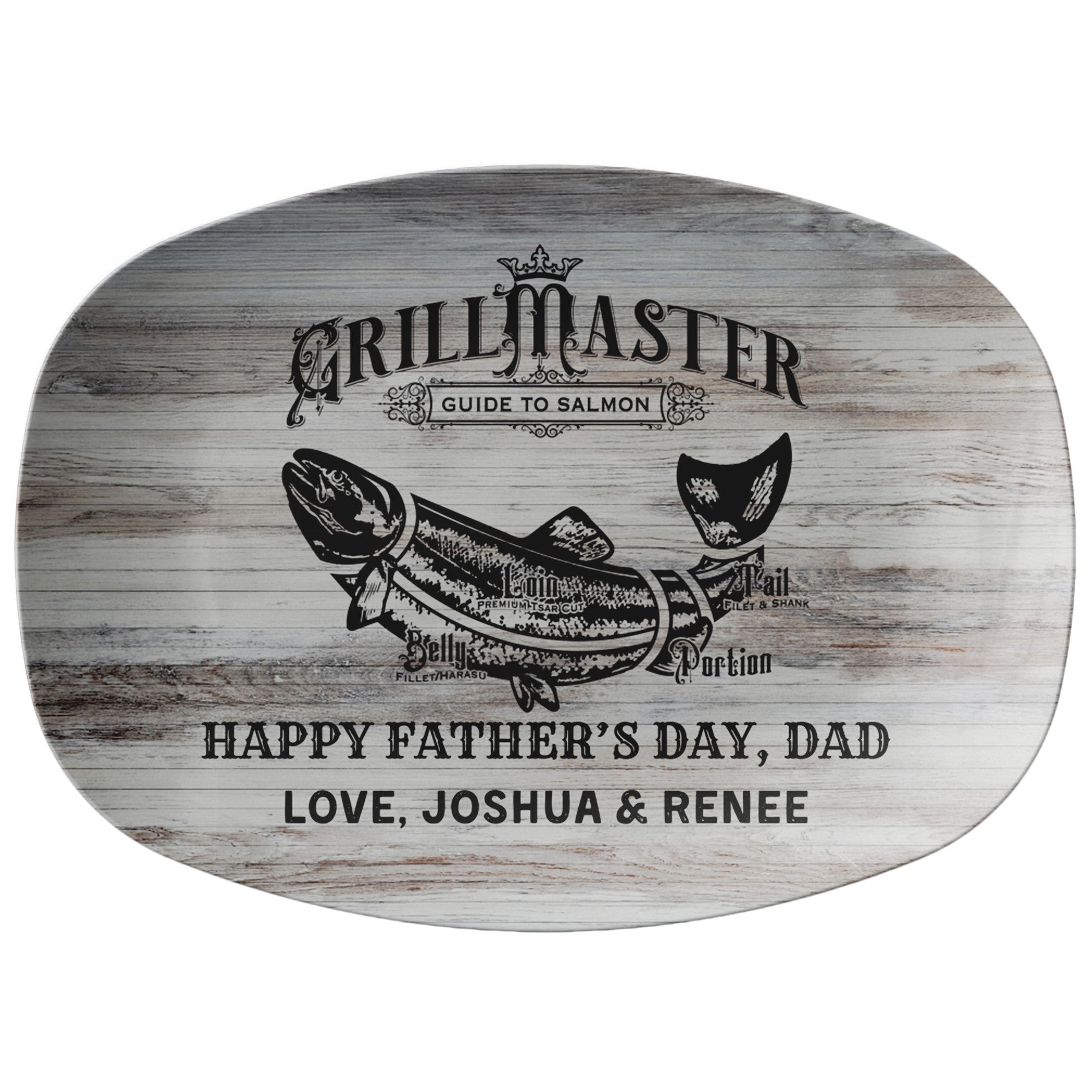 Kate McEnroe New York Personalized Grill Master Platter, Custom Meat Guide Serving Tray, Father&