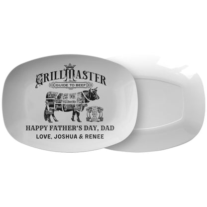 Kate McEnroe New York Personalized Grill Master Platter, Custom Meat Guide Serving Tray, Father&