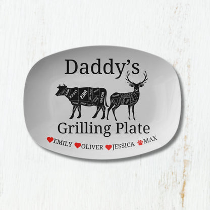 Kate McEnroe New York Personalized Grilling Plate, Custom Meat Cuts BBQ Platter, Dad&