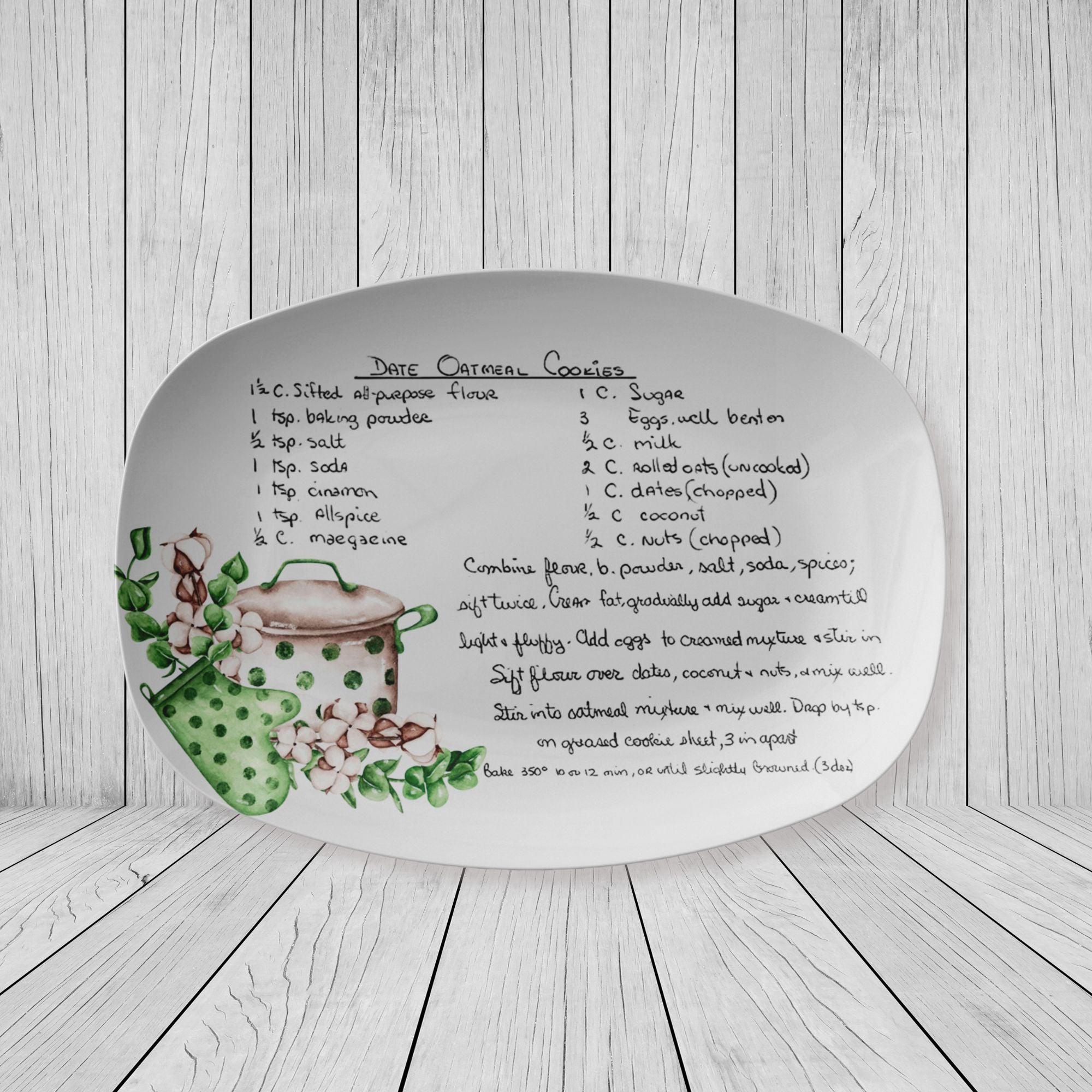 Kate McEnroe New York Personalized Handwritten Recipe Platter, Custom Family Recipe Keepsake, Unique Kitchen GiftServing PlattersPP1 - REC - POT - 4