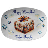 Kate McEnroe New York Personalized Hanukkah Platter, Custom Family Name Challah Tray, Festive Jewish Holiday Serving DishServing PlattersP23 - CHL - HAN - 2