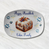 Kate McEnroe New York Personalized Hanukkah Platter, Custom Family Name Challah Tray, Festive Jewish Holiday Serving DishServing PlattersP23 - CHL - HAN - 2