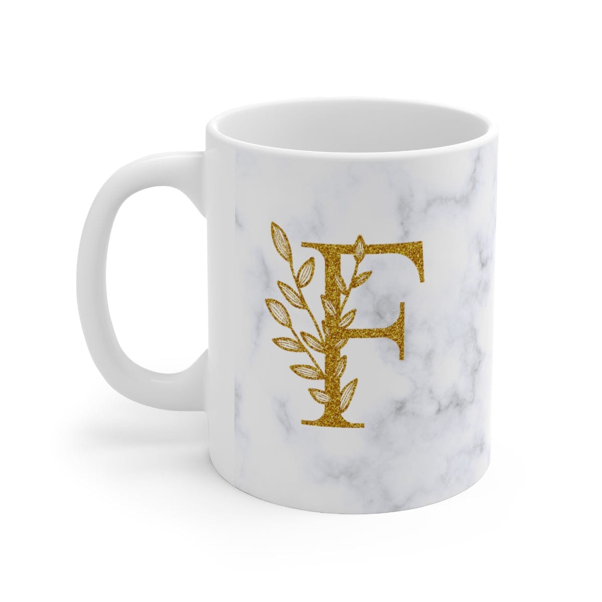 Kate McEnroe New York Personalized Marble Initial Letter Floral Monogram Ceramic Mug Personalized Mugs 11oz 10347711897006544073