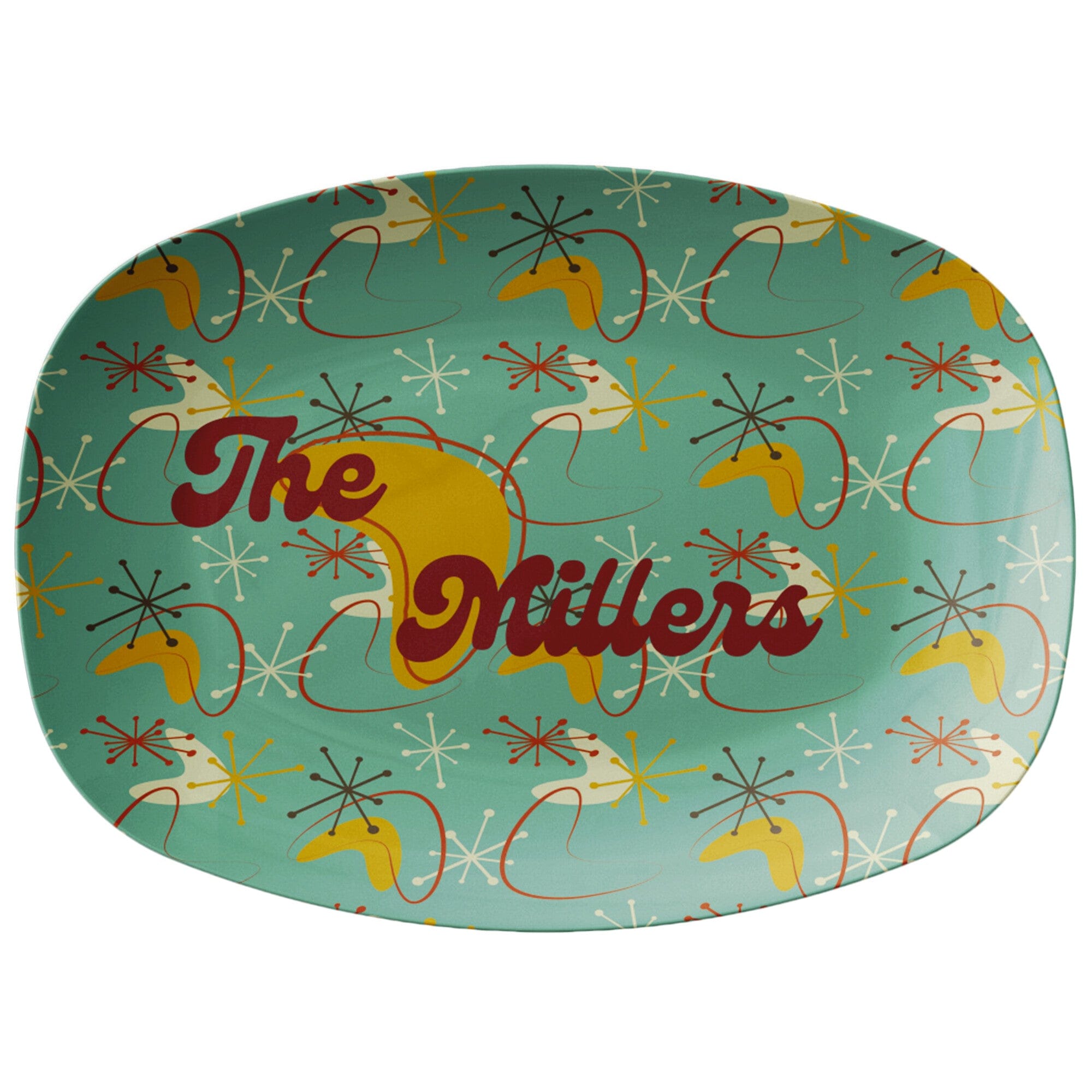 Kate McEnroe New York Personalized Mid Century Modern Serving PlatterServing Platters9727