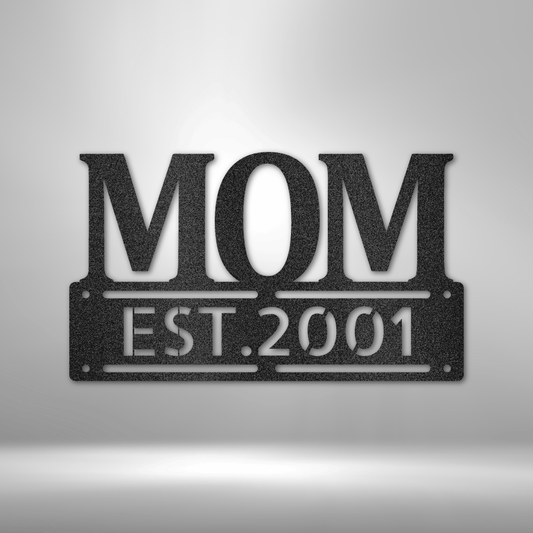 Kate McEnroe New York Personalized Mom Metal Wall Art, Mother's Day Plaque Metal Wall Art Black / 12" MEM-35-00-12-Black-Mild Steel-0.06-1