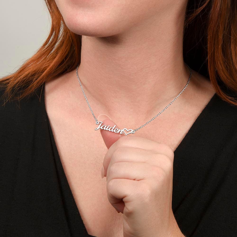 ShineOn Fulfillment Personalized Name Necklace with Heart Jewelry