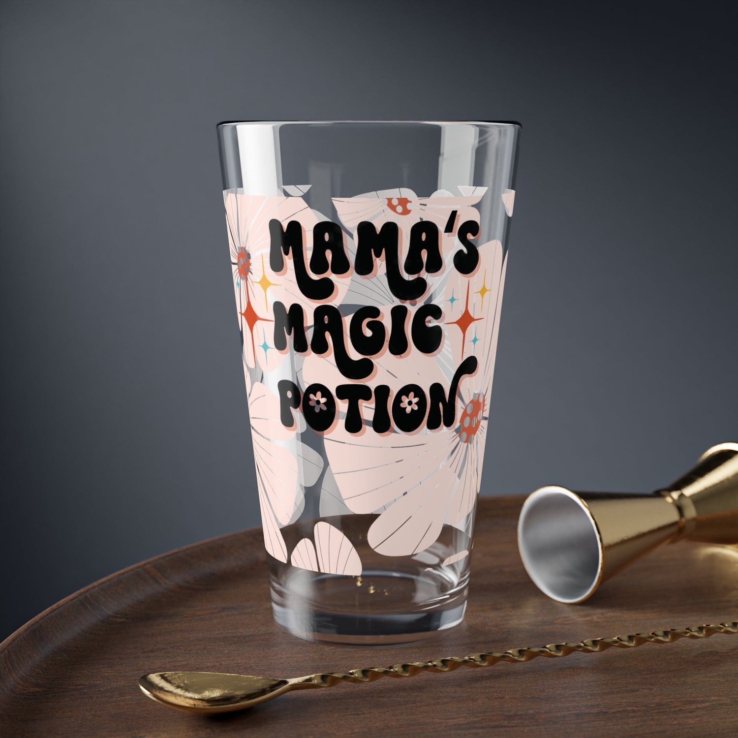 Kate McEnroe New York Personalized Retro Barware, Custom Magic Potion Mixing, Shaker, Drinking, Cocktail Glass, Mothers Day Gift, Choose Your Loved One&