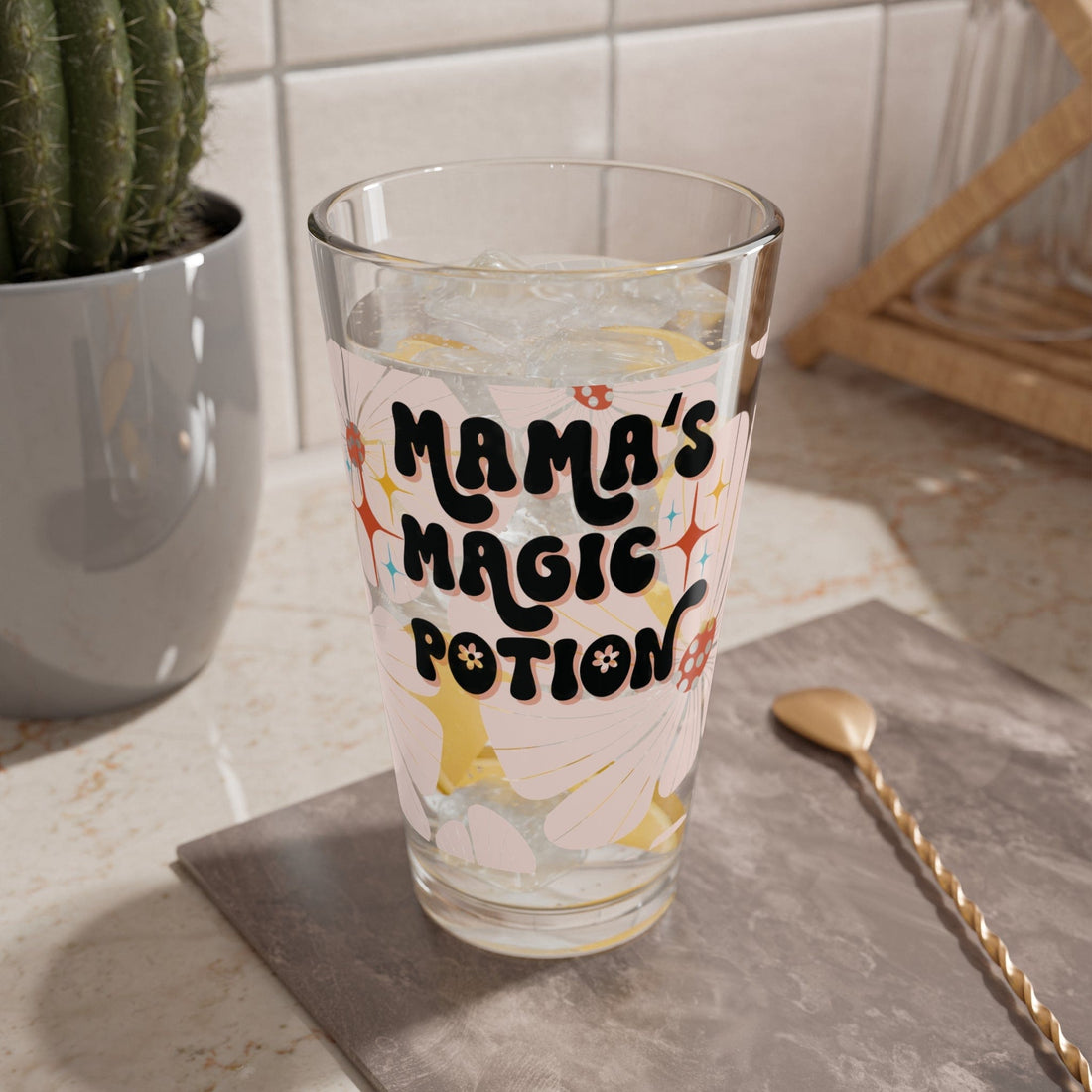 Kate McEnroe New York Personalized Retro Barware, Custom Magic Potion Mixing, Shaker, Drinking, Cocktail Glass, Mothers Day Gift, Choose Your Loved One&