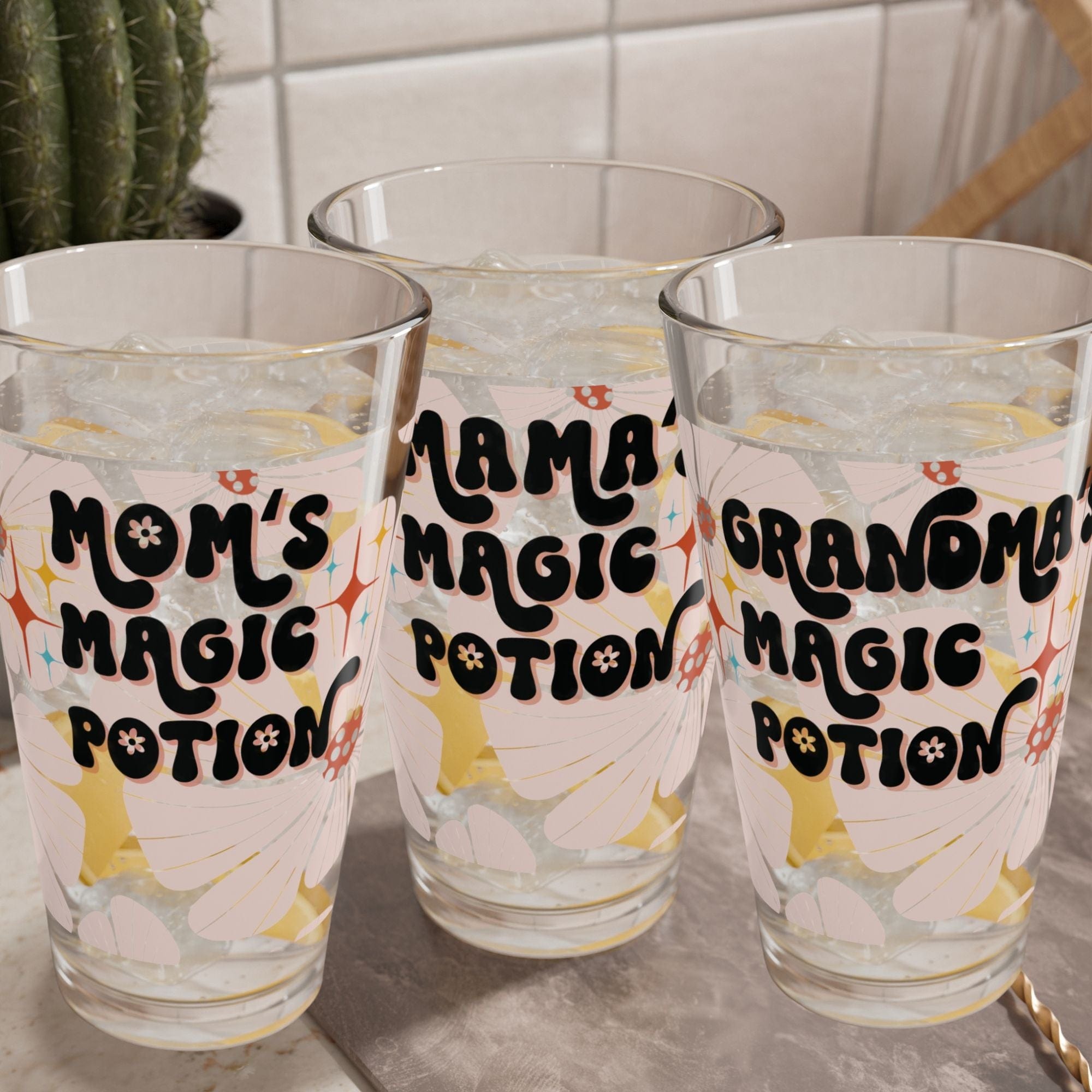 Kate McEnroe New York Personalized Retro Barware, Custom Magic Potion Mixing, Shaker, Drinking, Cocktail Glass, Mothers Day Gift, Choose Your Loved One&