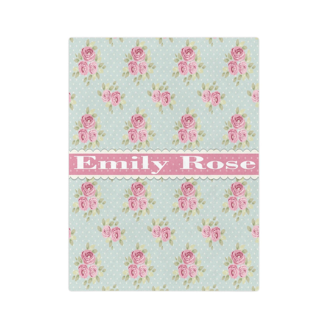Kate McEnroe New York Personalized Shabby Chic Floral Name Blanket For Kids and Adults, Customizable Velveteen Minky Throw Blankie, Gift for HerBlankets27921052990012072496