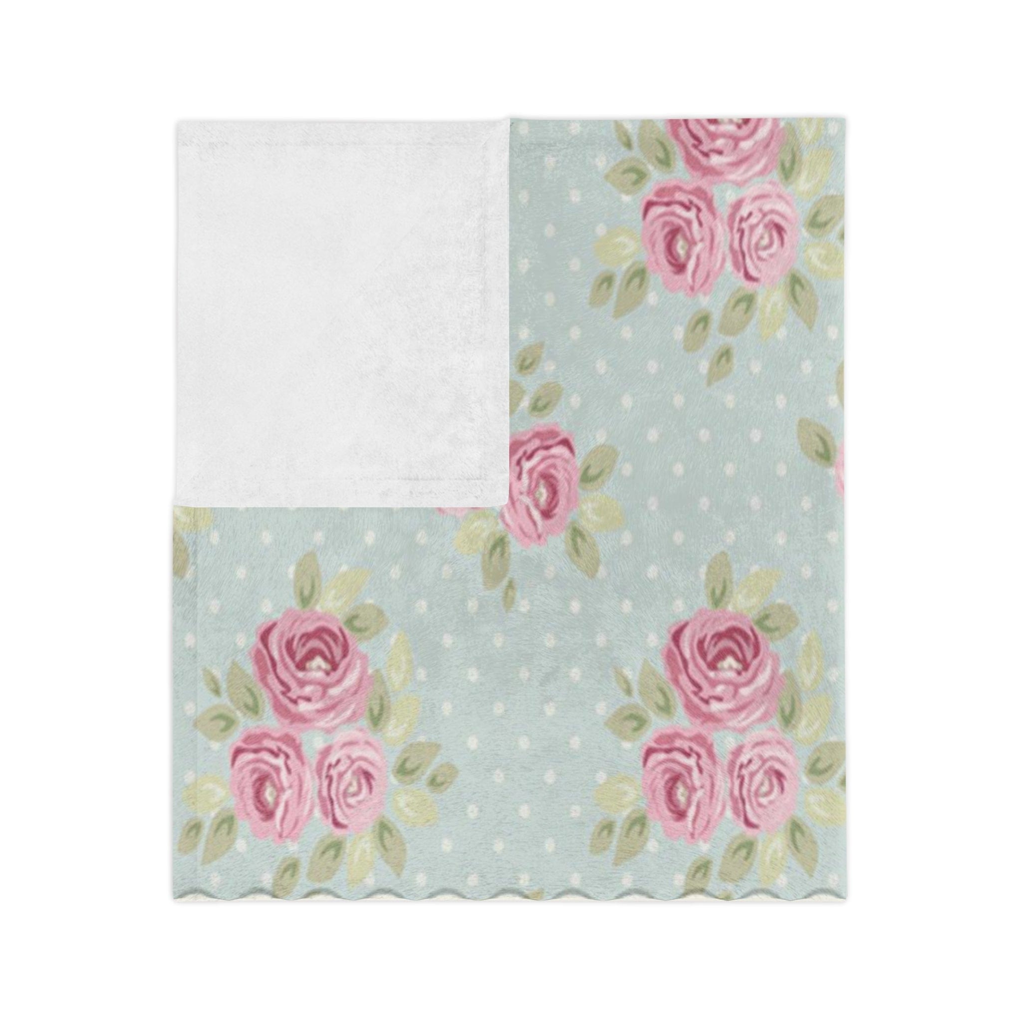Kate McEnroe New York Personalized Shabby Chic Floral Name Blanket For Kids and Adults, Customizable Velveteen Minky Throw Blankie, Gift for HerBlankets27921052990012072496